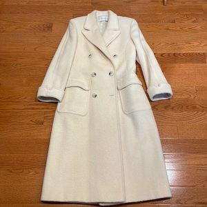 Greg Adams 100% Wool Overcoat cream ivory size M